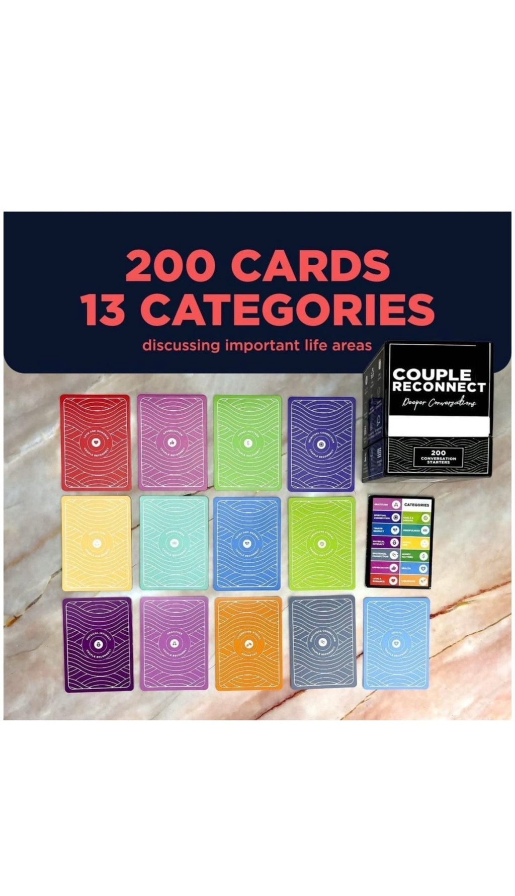 Couple Reconnect Card Game – 200 Deep Conversation Prompts for Couples